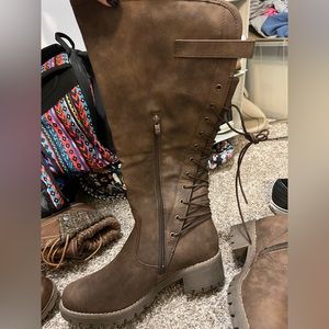 Lace up over the knee boots